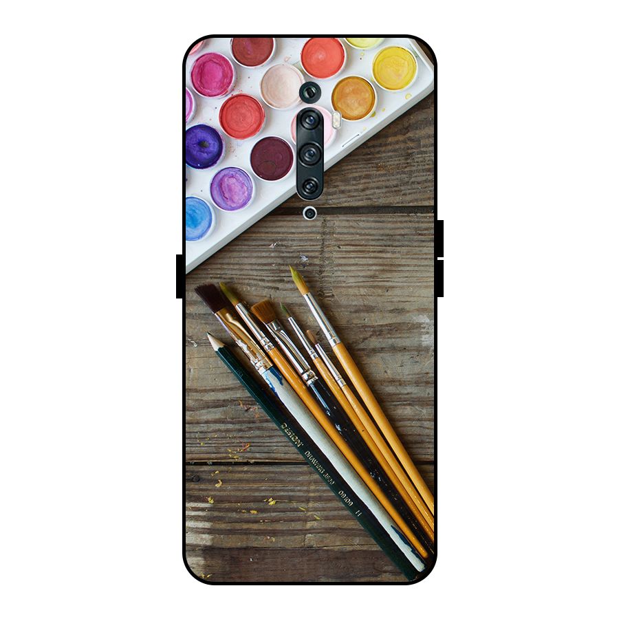 Color Palette and Brush Metal Back Case for Oppo Reno2 Z