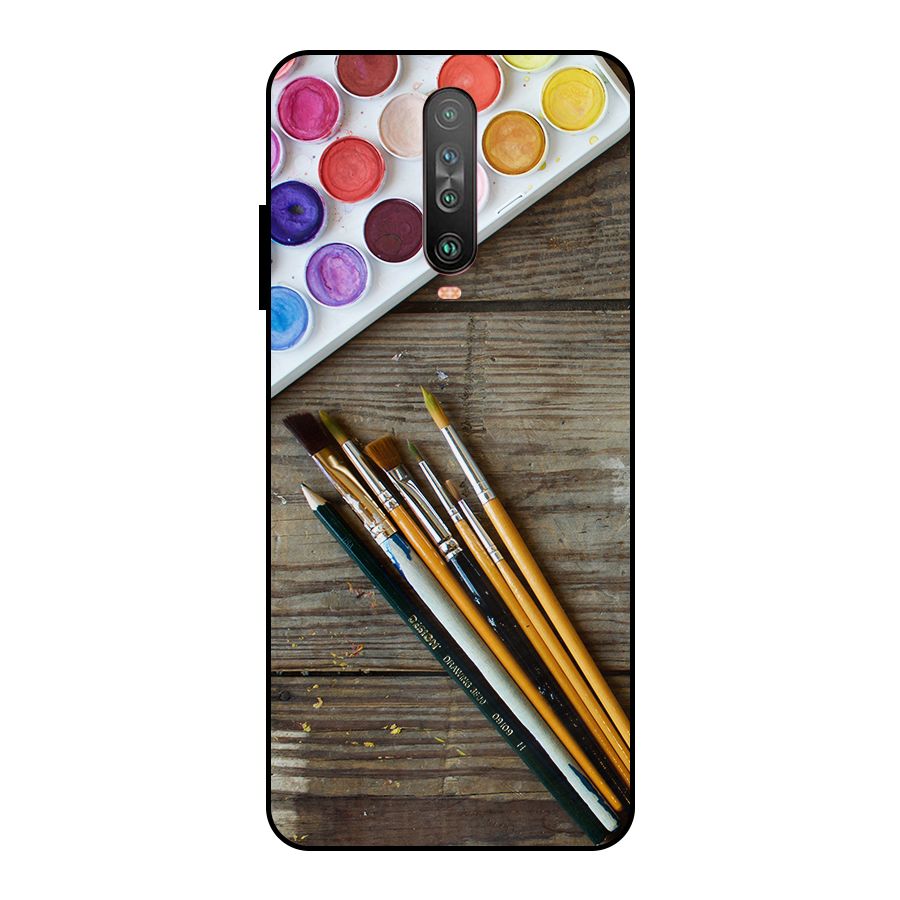 Color Palette and Brush Metal Back Case for Poco X2