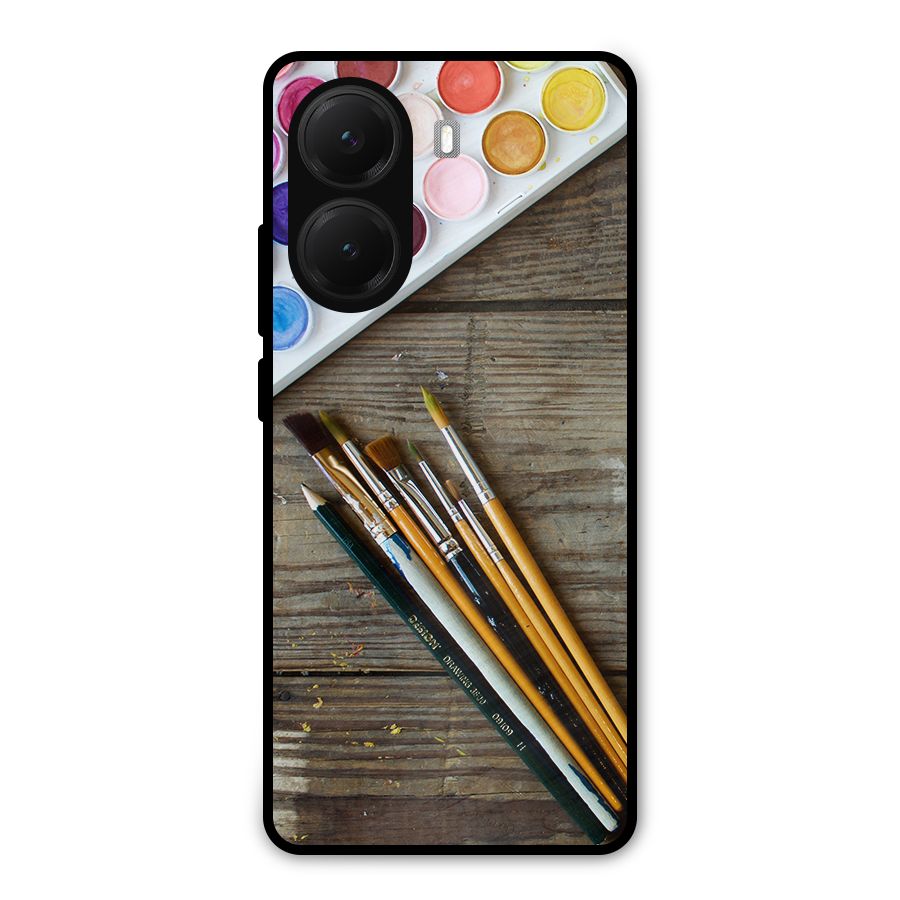 Color Palette and Brush Metal Back Case for Poco X7 Pro
