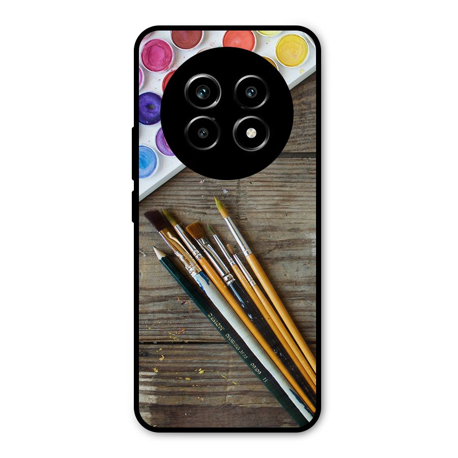 Color Palette and Brush Metal Back Case for Realme 13 Pro