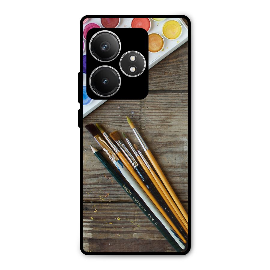 Color Palette and Brush Metal Back Case for Realme GT 6T