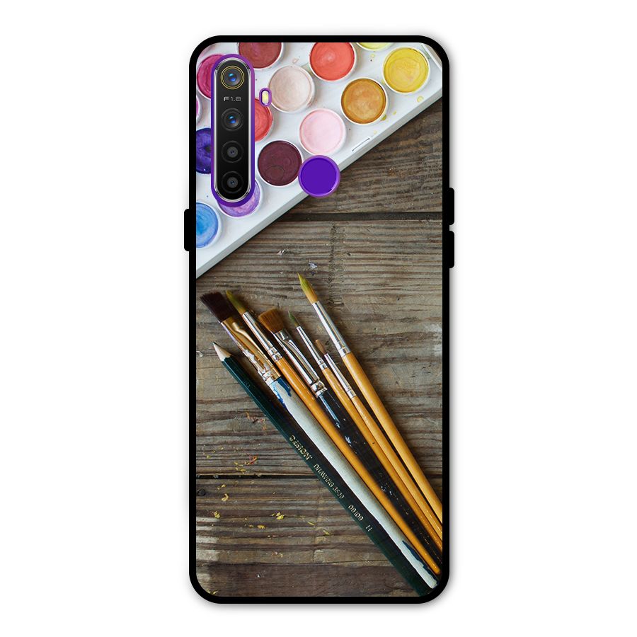 Color Palette and Brush Metal Back Case for Realme Narzo 10