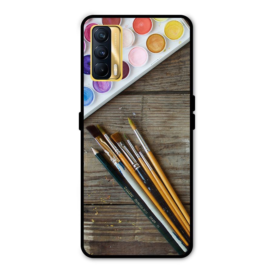 Color Palette and Brush Metal Back Case for Realme X7