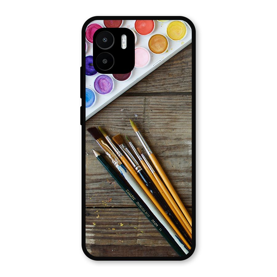 Color Palette and Brush Metal Back Case for Redmi A2