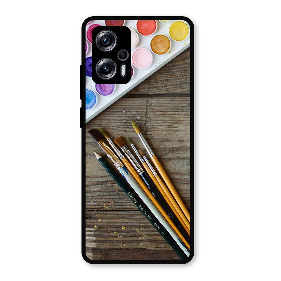 Color Palette and Brush Metal Back Case for Redmi K50i