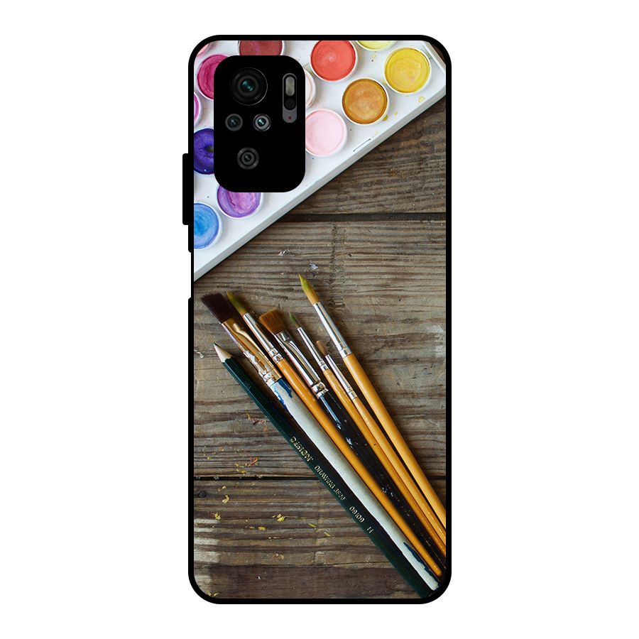 Color Palette and Brush Metal Back Case for Redmi Note 10S