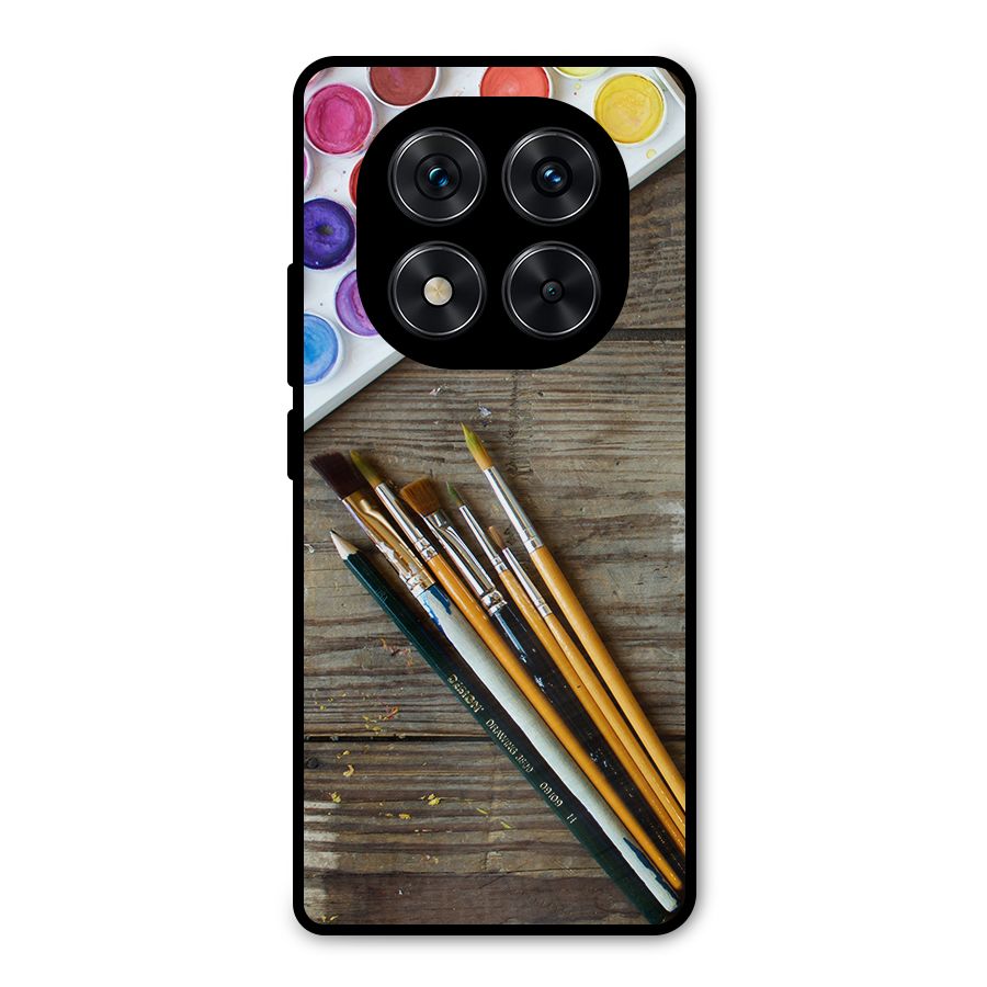 Color Palette and Brush Metal Back Case for Redmi Note 14 Pro 5G