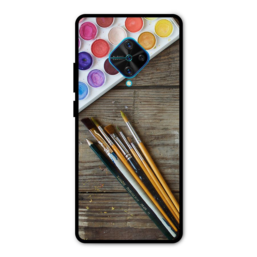 Color Palette and Brush Metal Back Case for Vivo S1 Pro