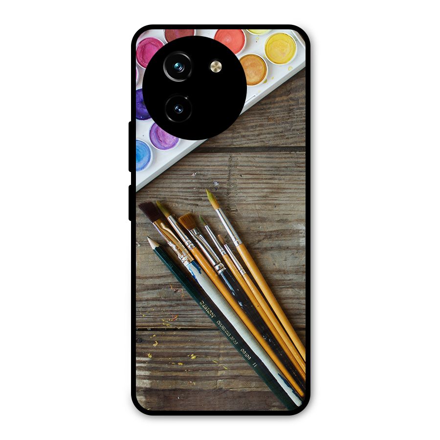 Color Palette and Brush Metal Back Case for Vivo T3x
