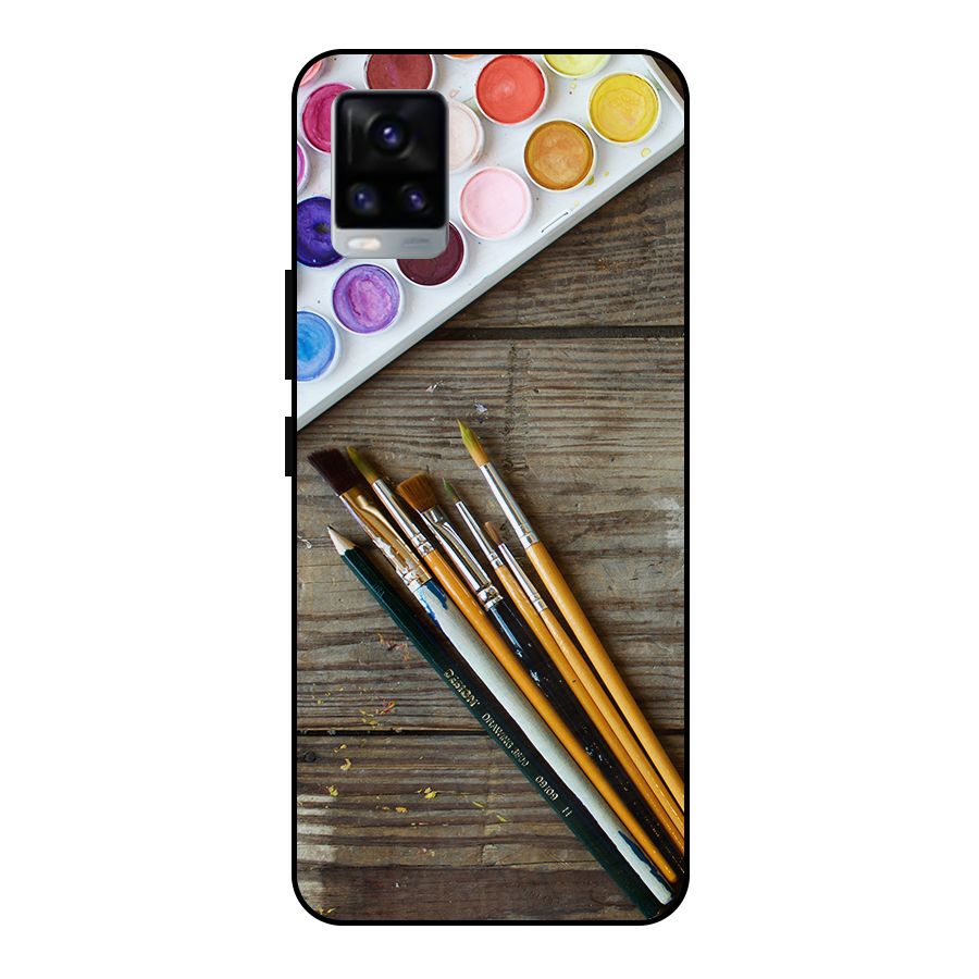 Color Palette and Brush Metal Back Case for Vivo V20 2021