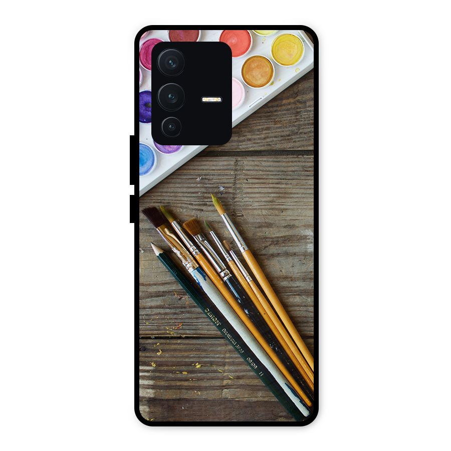Color Palette and Brush Metal Back Case for Vivo V23 5G