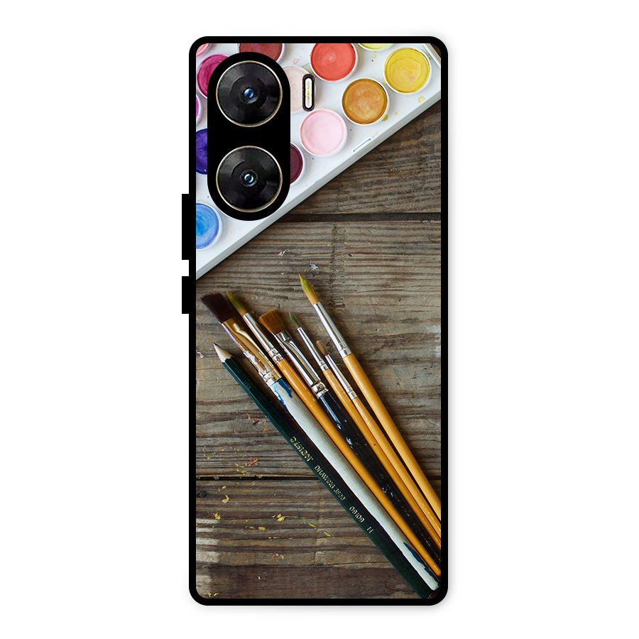 Color Palette and Brush Metal Back Case for Vivo V29e