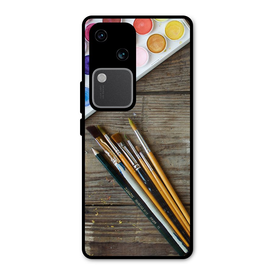 Color Palette and Brush Metal Back Case for Vivo V30