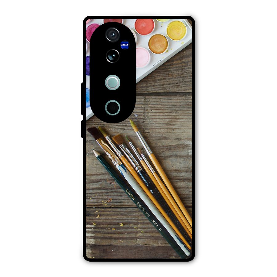 Color Palette and Brush Metal Back Case for Vivo V40