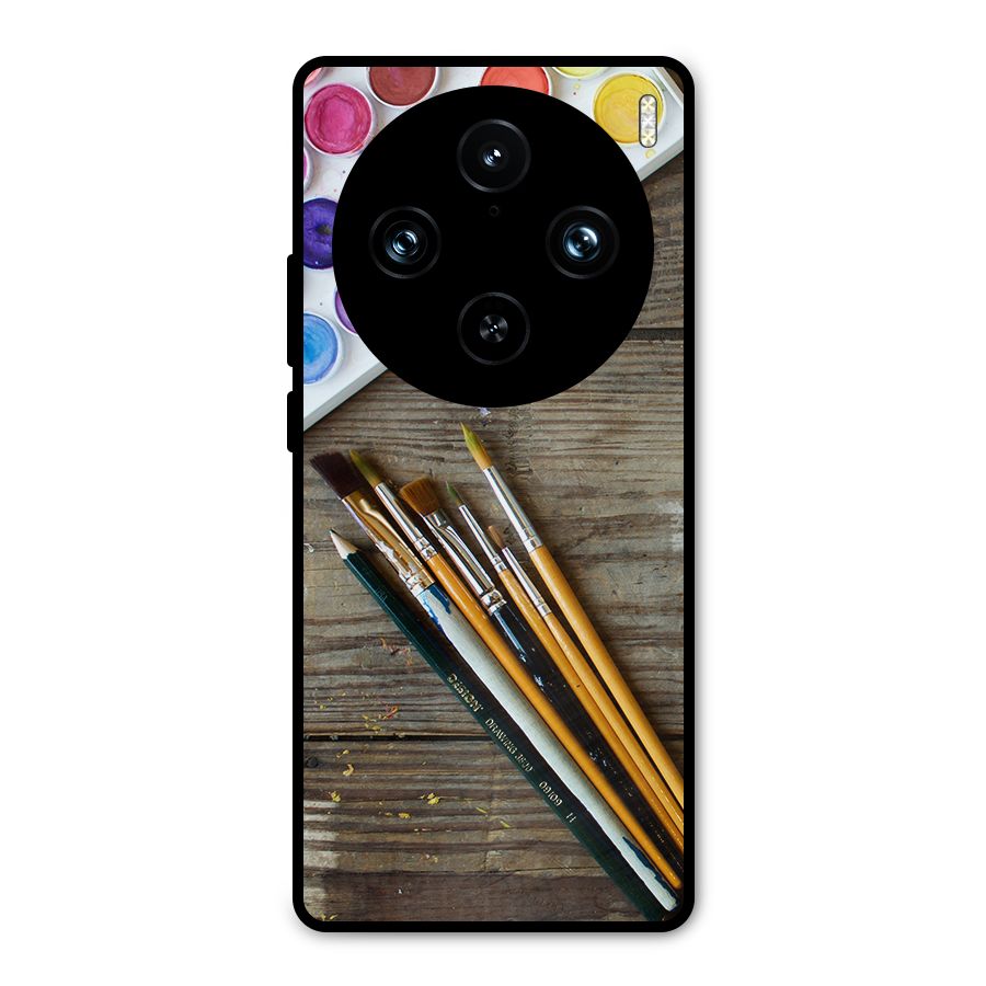 Color Palette and Brush Metal Back Case for Vivo X100 Pro
