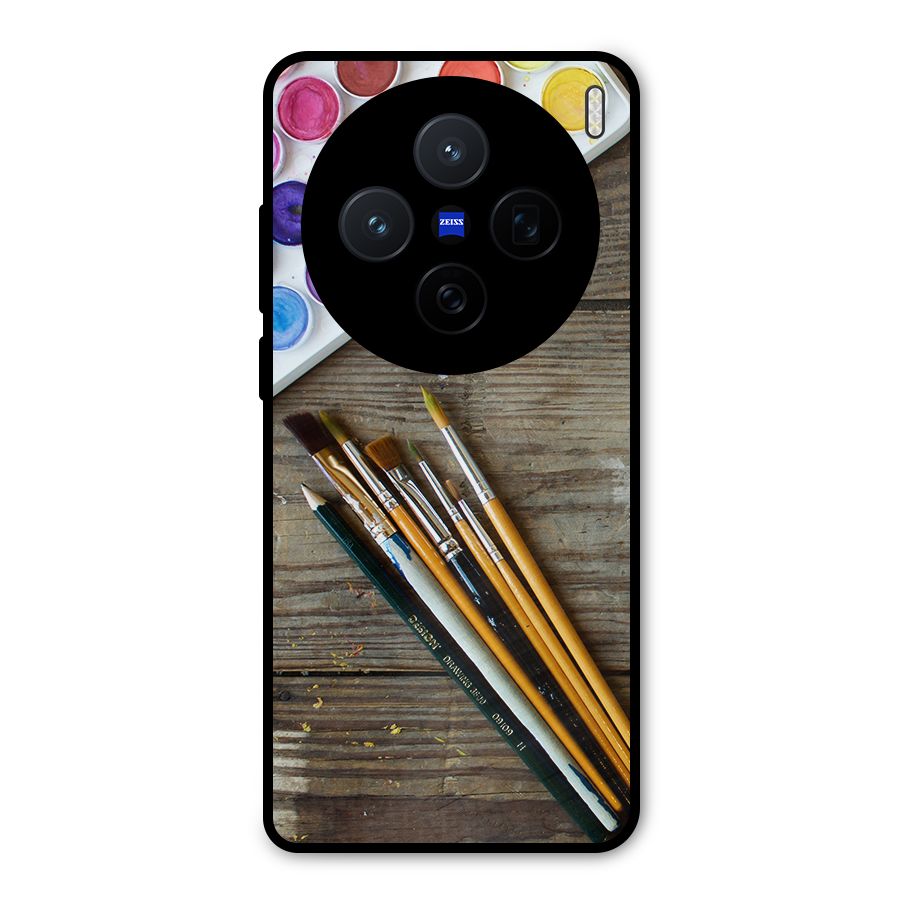 Color Palette and Brush Metal Back Case for Vivo X200