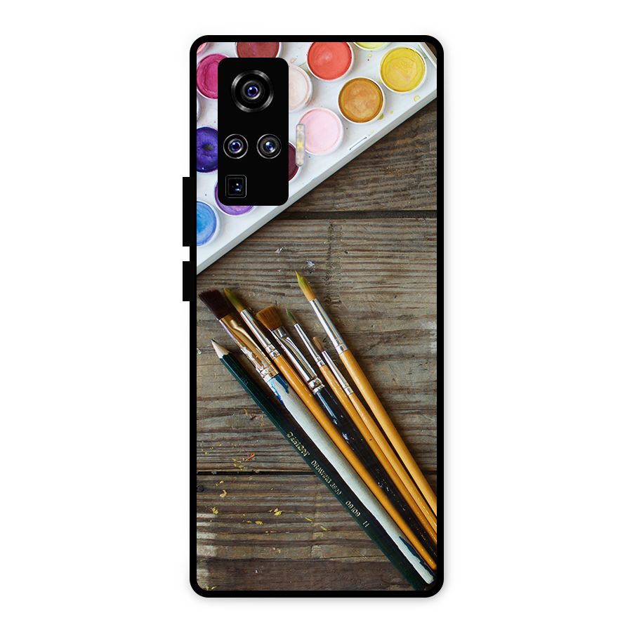 Color Palette and Brush Metal Back Case for Vivo X50 Pro