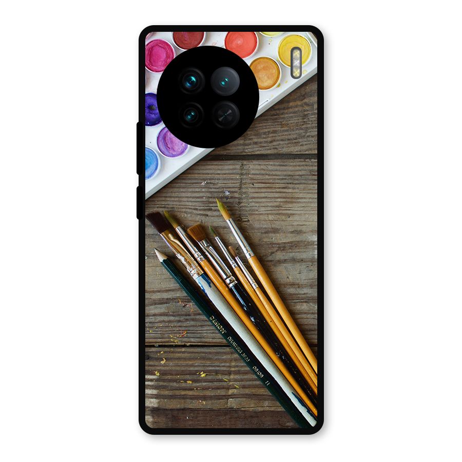 Color Palette and Brush Metal Back Case for Vivo X90
