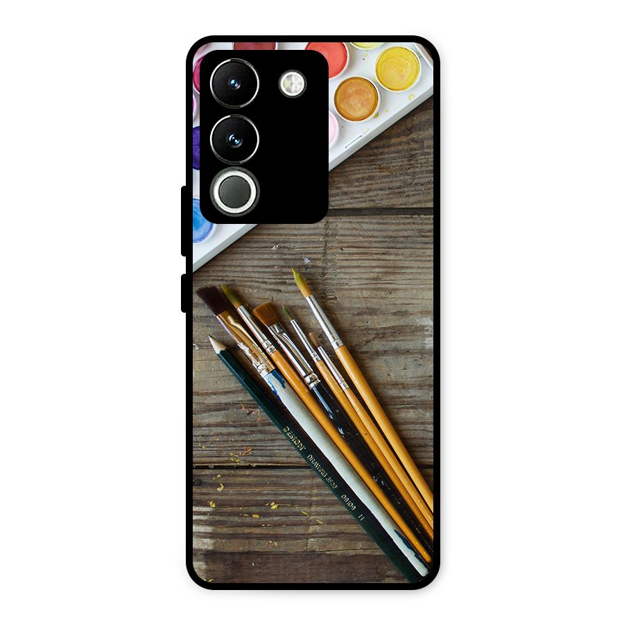 Color Palette and Brush Metal Back Case for Vivo Y200