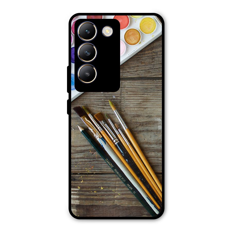 Color Palette and Brush Metal Back Case for Vivo Y200e