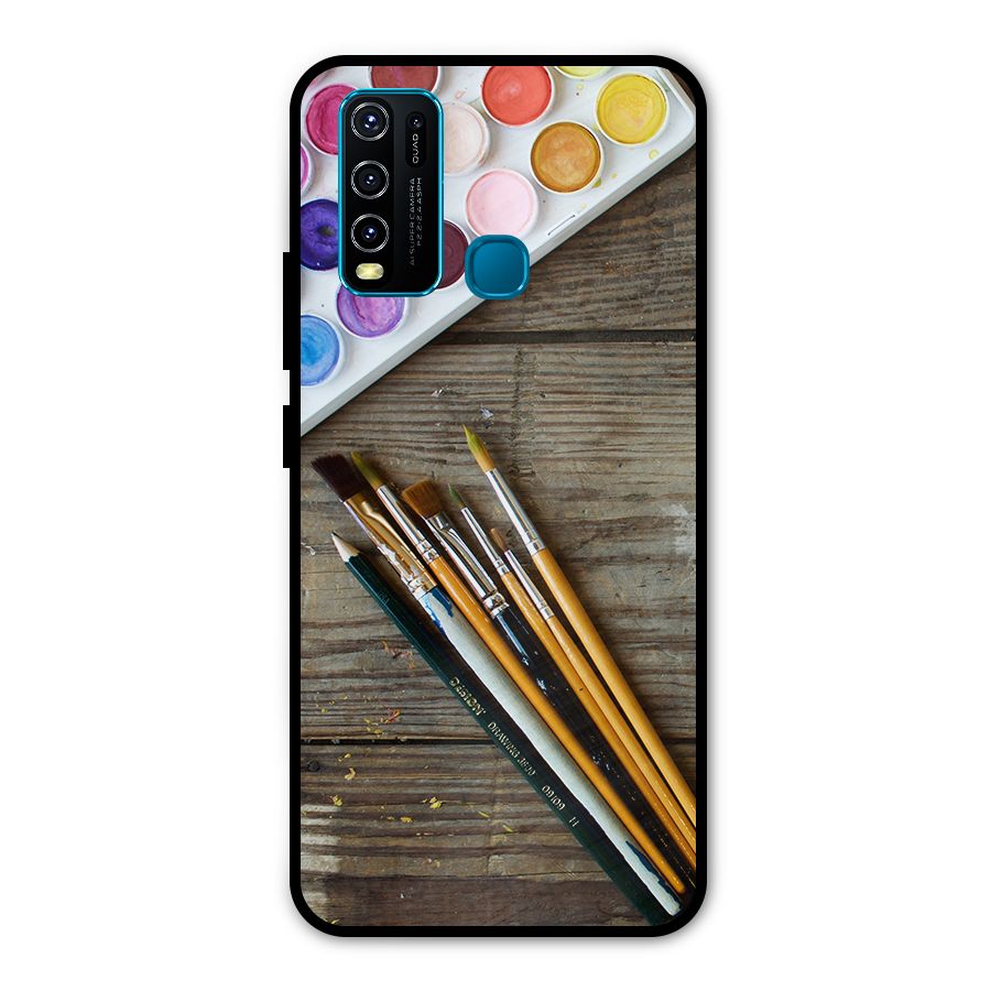 Color Palette and Brush Metal Back Case for Vivo Y50