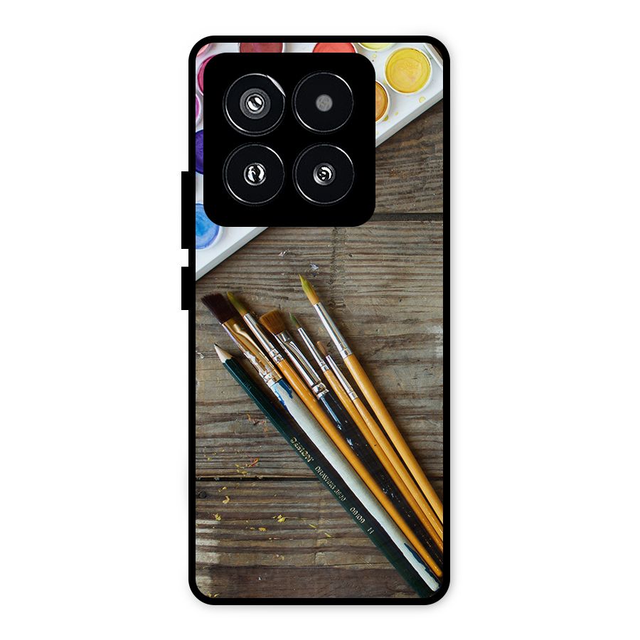 Color Palette and Brush Metal Back Case for Xiaomi 14 Pro