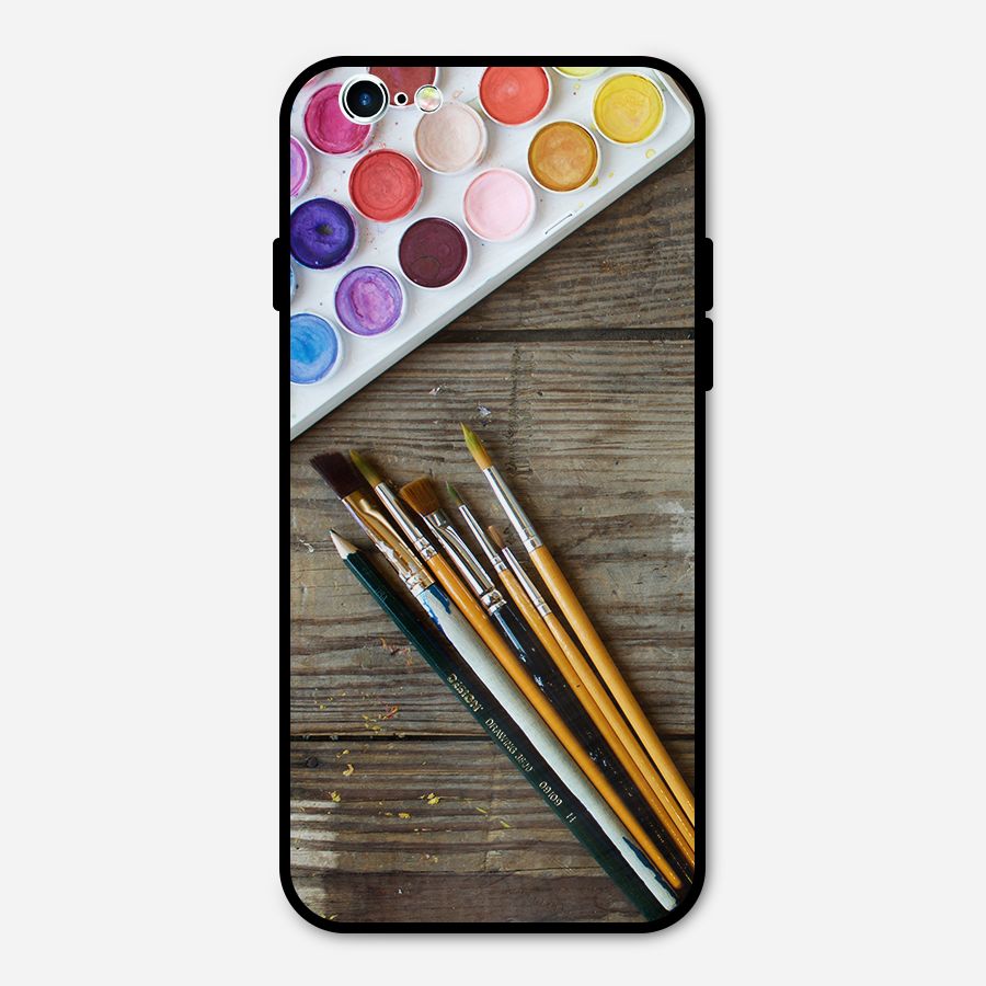 Color Palette and Brush Metal Back Case for iPhone 6 6s