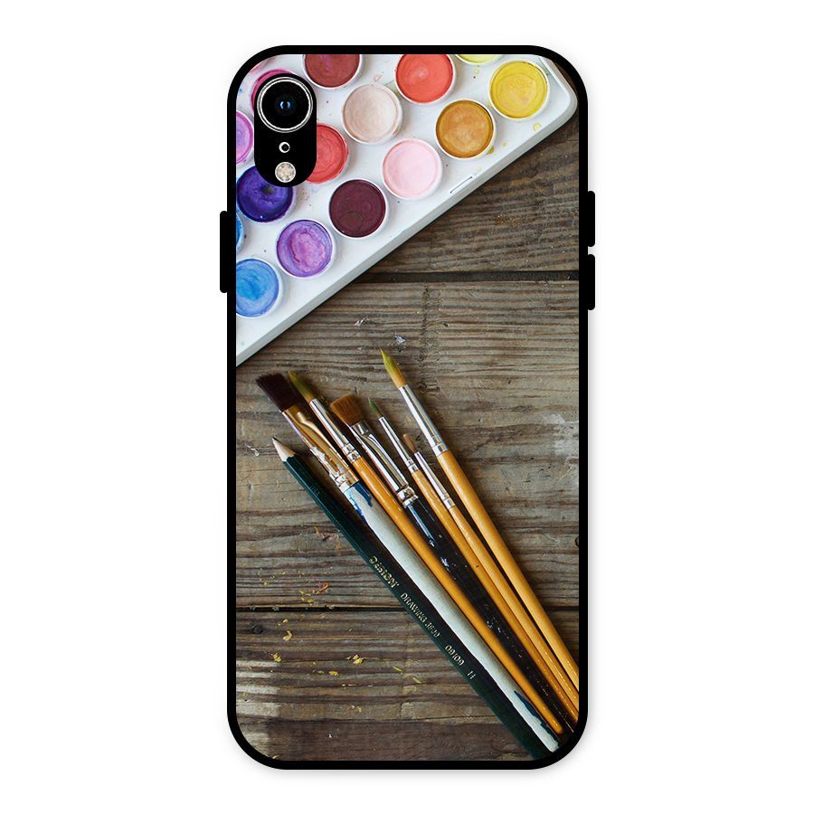 Color Palette and Brush Metal Back Case for iPhone XR