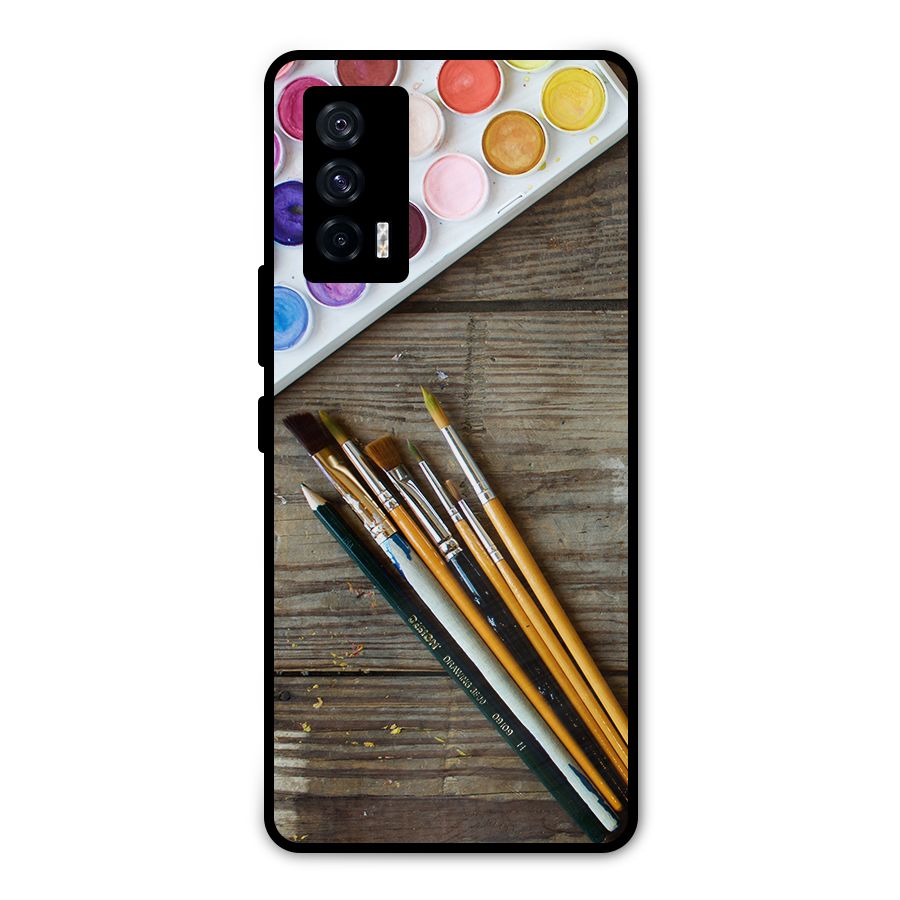Color Palette and Brush Metal Back Case for iQOO 7 5G