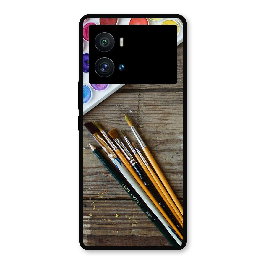 Color Palette and Brush Metal Back Case for iQOO 9 Pro
