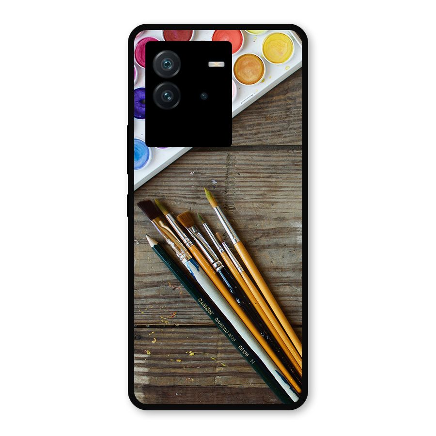 Color Palette and Brush Metal Back Case for iQOO Neo 6 5G