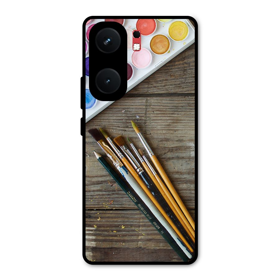 Color Palette and Brush Metal Back Case for iQOO Neo 9 Pro
