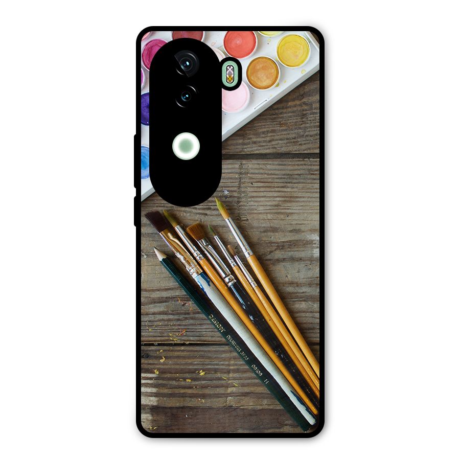 Color Palette and Brush Metal Back Case for iQOO Z9s