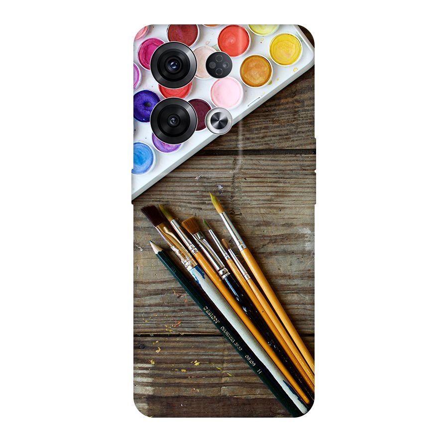 Color Palette and Brush Original Polycarbonate Back Case for Oppo Reno8 Pro 5G