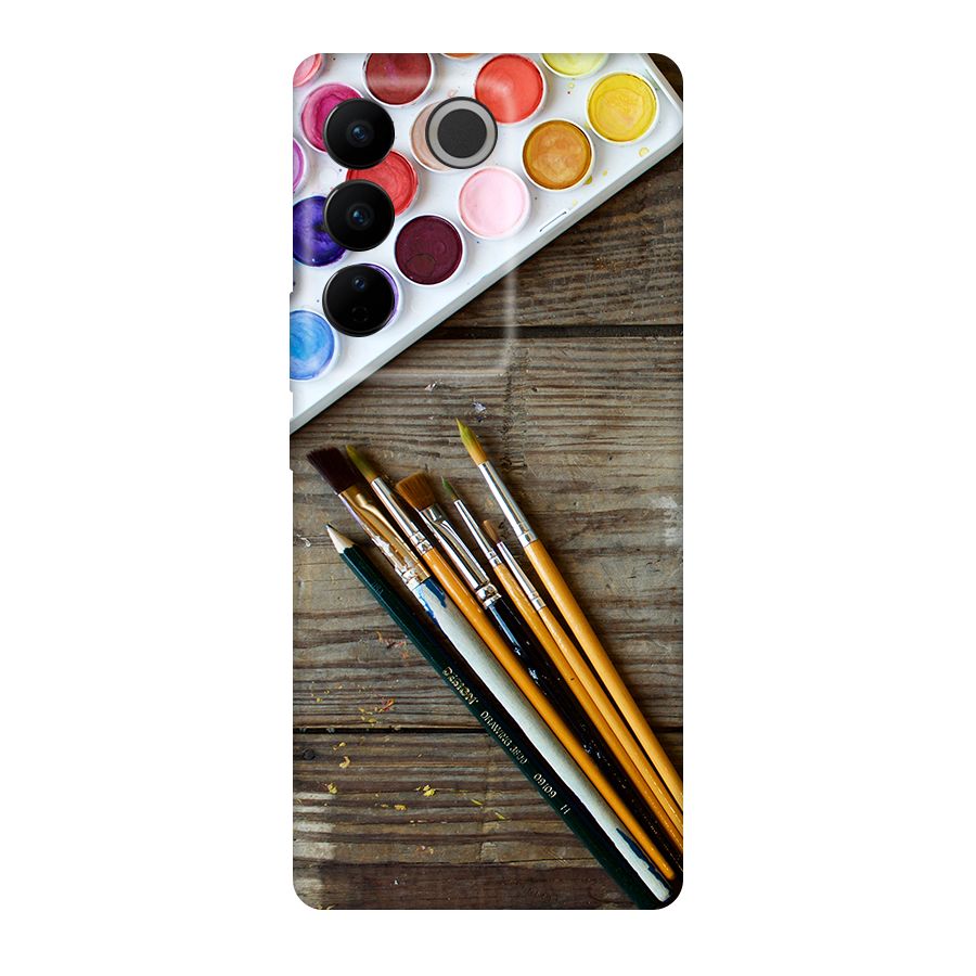 Color Palette and Brush Original Polycarbonate Back Case for Vivo V27