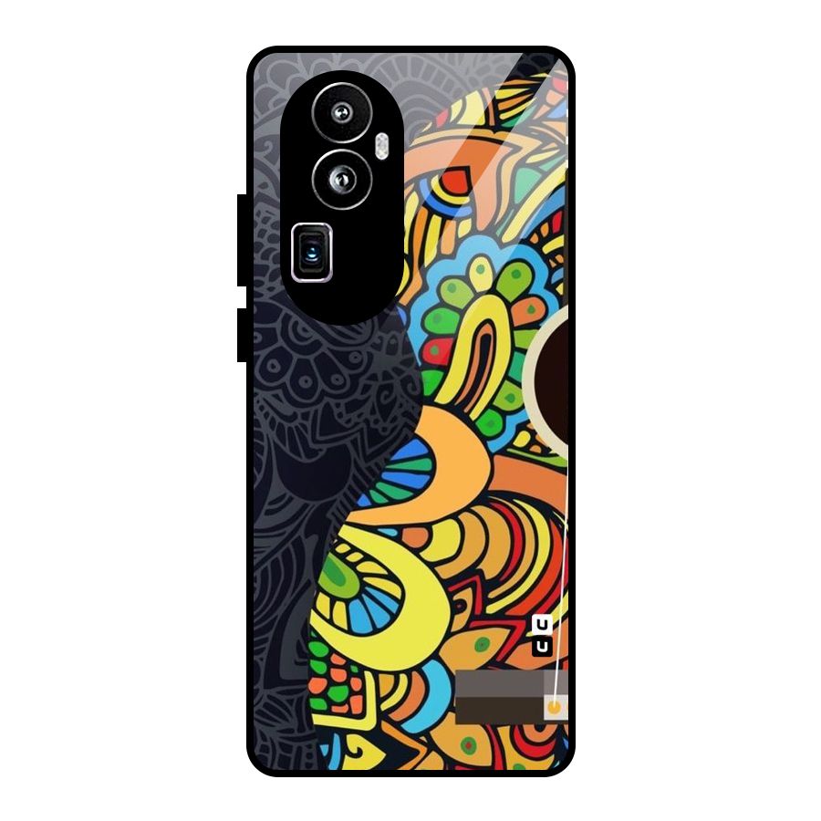 Colored Blocks Glass Back Case for Oppo Reno10 Pro Plus