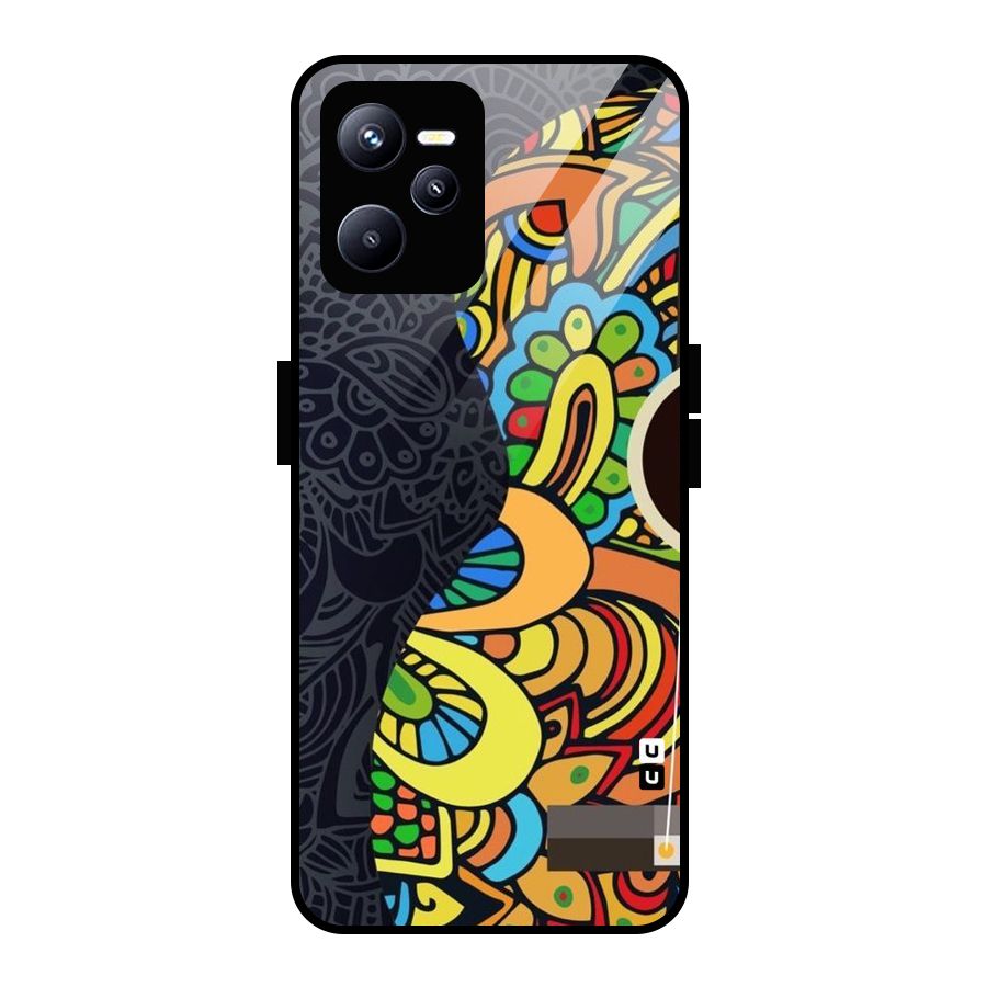 Colored Blocks Glass Back Case for Realme C35