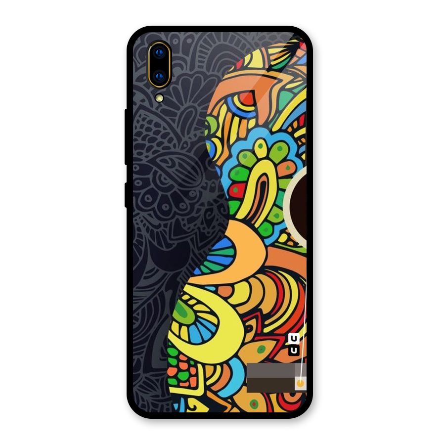 Colored Blocks Glass Back Case for Vivo V11 Pro