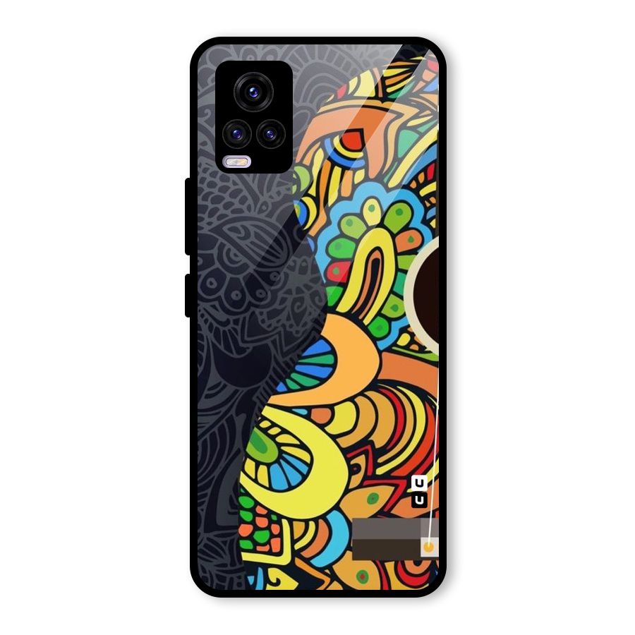Colored Blocks Glass Back Case for Vivo V20 2021