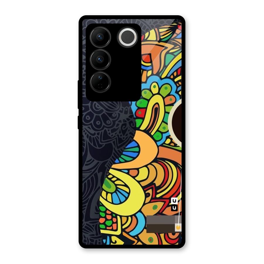 Colored Blocks Glass Back Case for Vivo V27