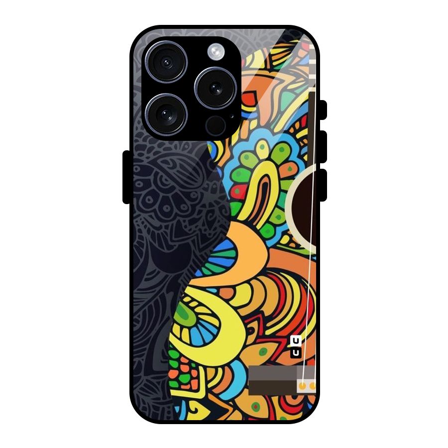 Colored Blocks Glass Back Case for iPhone 15 Pro