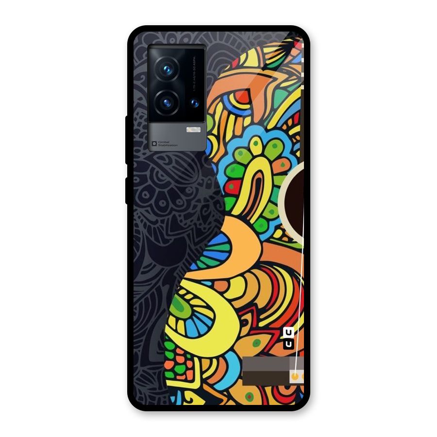 Colored Blocks Glass Back Case for iQOO 9 5G