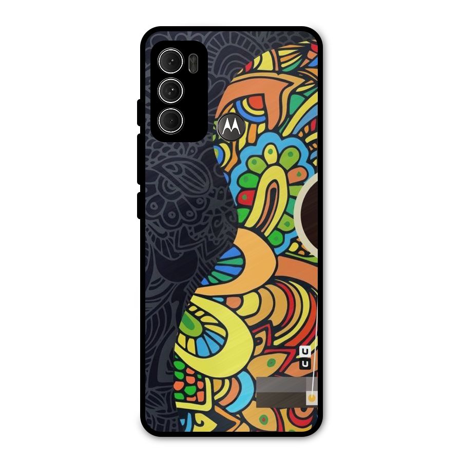 Colored Blocks Metal Back Case for Moto G60