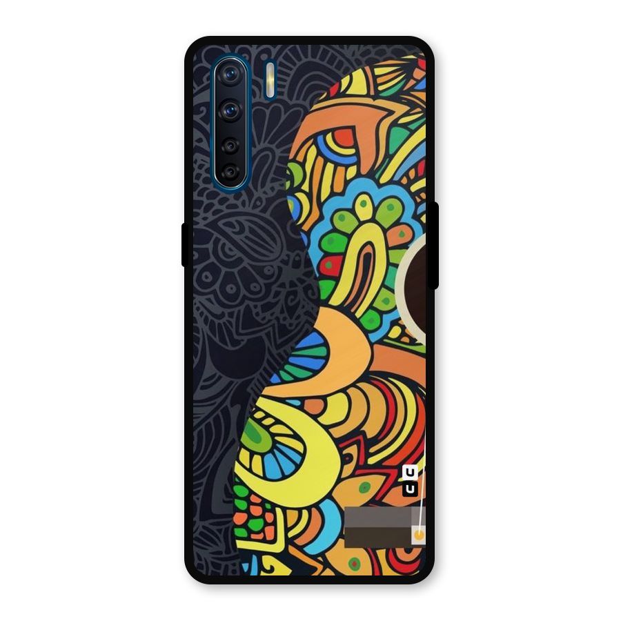 Colored Blocks Metal Back Case for Oppo F15