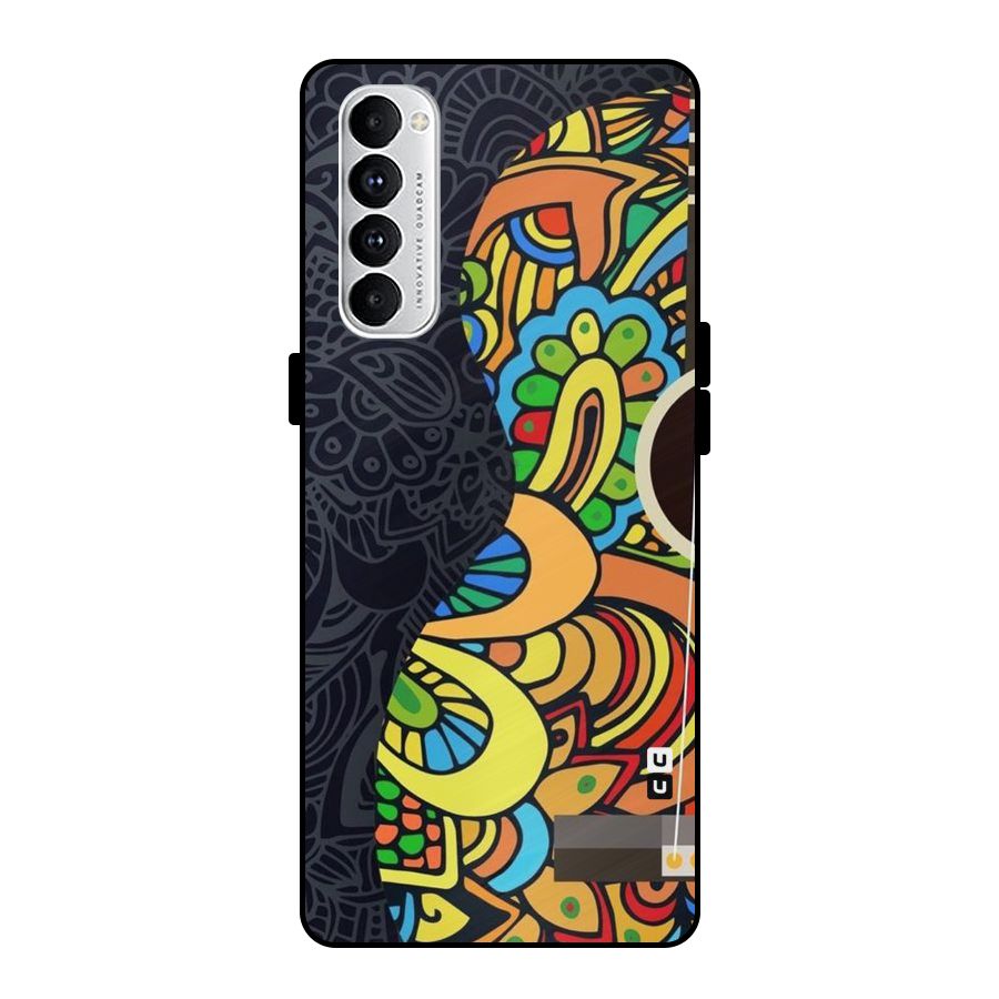 Colored Blocks Metal Back Case for Oppo Reno4 Pro