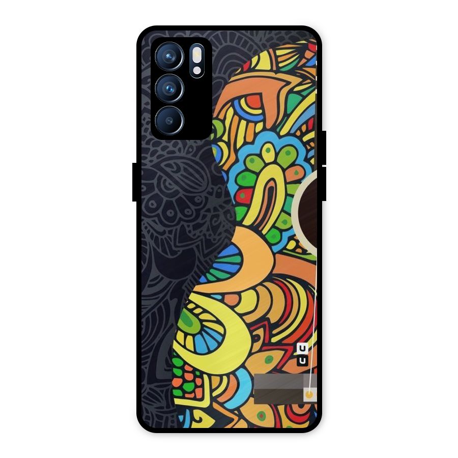 Colored Blocks Metal Back Case for Oppo Reno6 5G