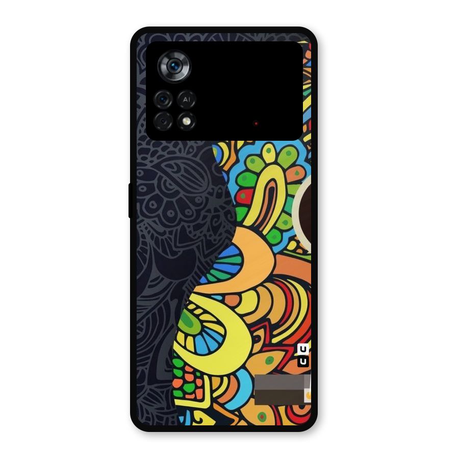 Colored Blocks Metal Back Case for Poco X4 Pro 5G