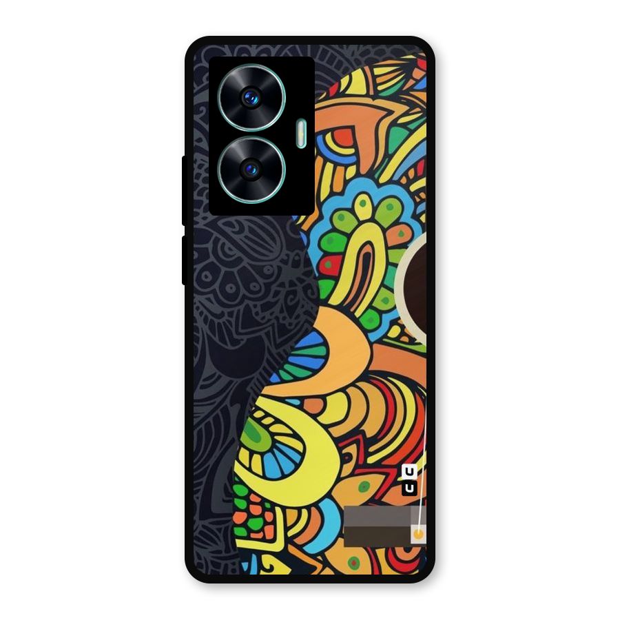Colored Blocks Metal Back Case for Realme Narzo N55