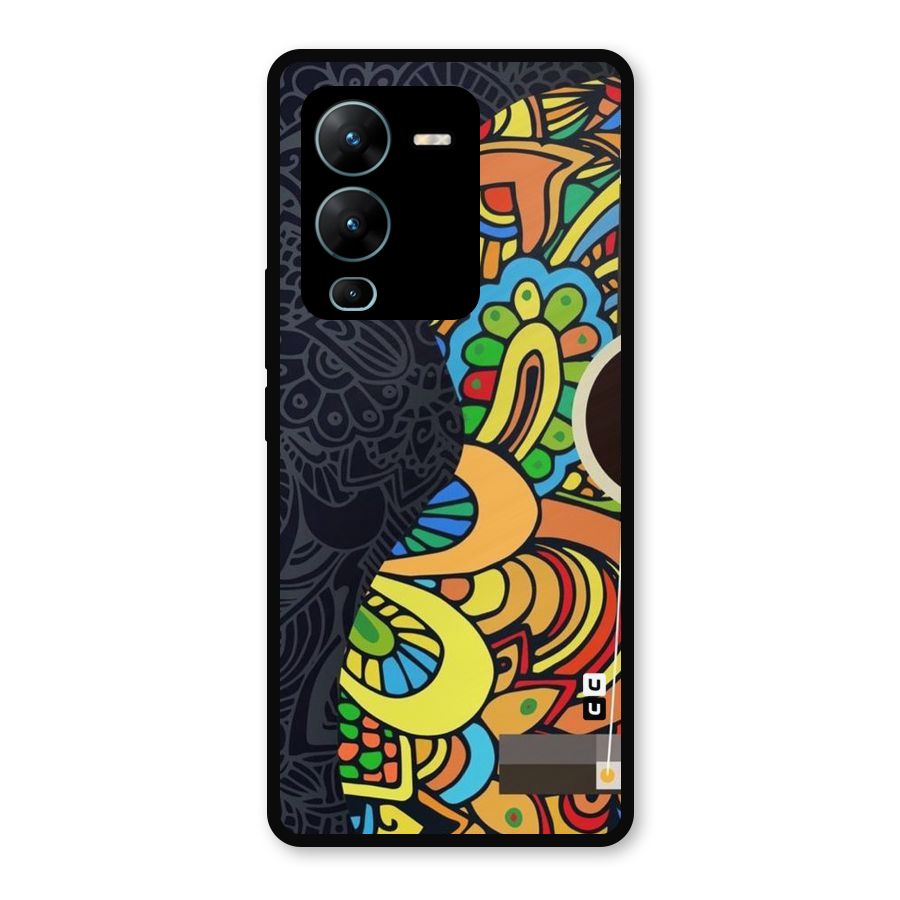 Colored Blocks Metal Back Case for Vivo V25 Pro