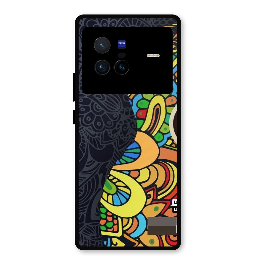 Colored Blocks Metal Back Case for Vivo X80